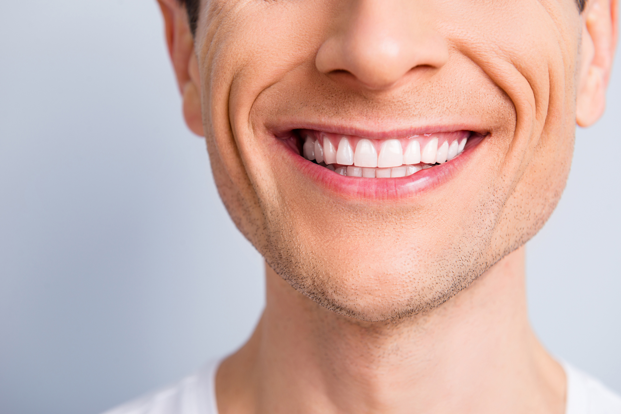 Man white smile