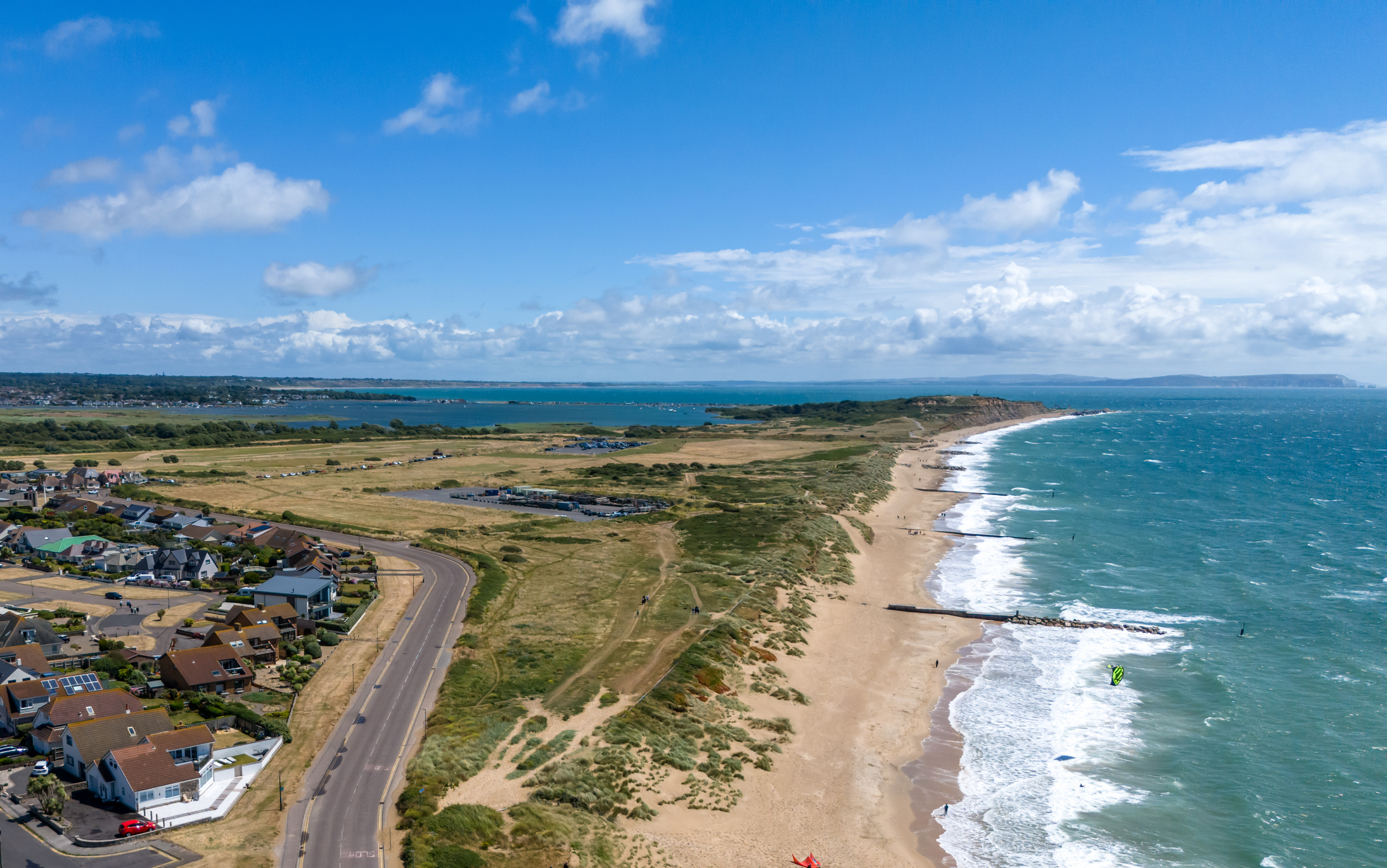 Dentist in Christchurch - arial photo of the coastline at Hengistbury Head